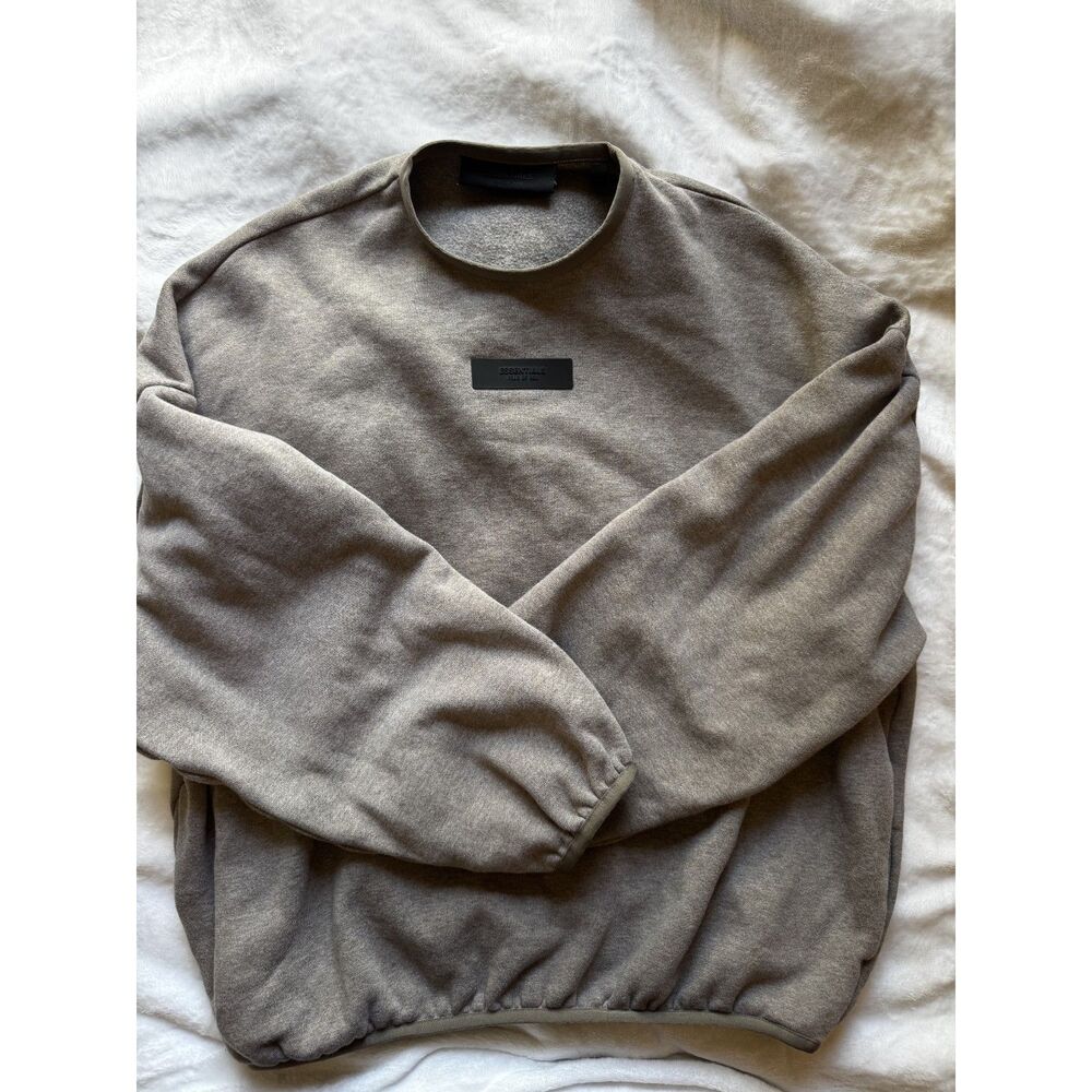 Fear of God Essentials Taupe Pullover Crewneck Sweatshirt Size S